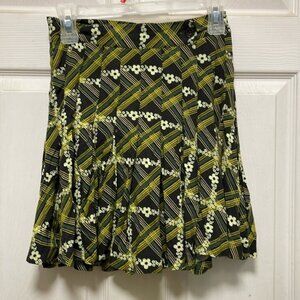 Urban Outfitters Floral Geometrical Button Wrap Pleated Miniskirt Size XS